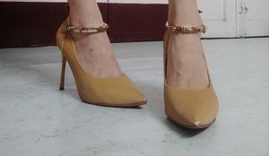 Stiletto Heels with Gold Ankle Strap