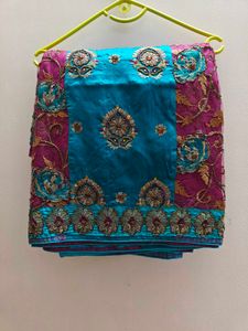 Beautiful embroidery saree with blouse