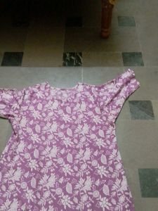 Purple Floral Print Kurta