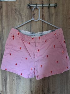 Flamingo Printed Shorts Size :34Women's Embroidere