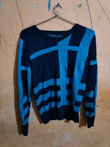 Blue & Black Woolen Sweater