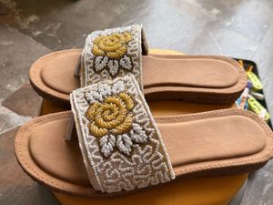Handcrafted Beadwork Sliders for women
