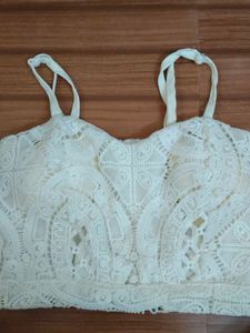 Beautiful White Lace Crop Top