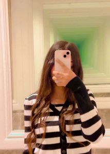 Chic Striped Knit Cardigan🖤