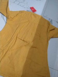 Women's Yellow Kurta with Mirror Work