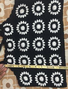 Crocheted Black &amp; White Floral Top