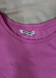 Pink Sleeveless Crop Top