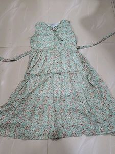 Floral Print Sundress with Tie Waist