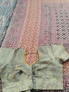 combo of silver and gold blouse