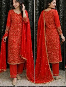 Red Kurta Set with Dupatta