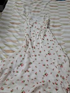 White Floral Midi Dress