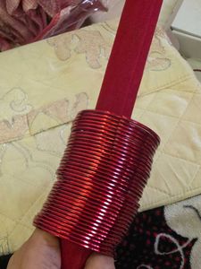35 Set of Red Metal Bangles
