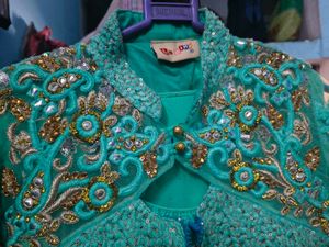 Elegant Teal Ethnic Gown