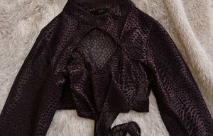 Reptile Mesh Cut-Out Wrap Top
