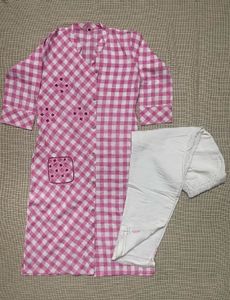 Pink Checkered Kurti Pant Set