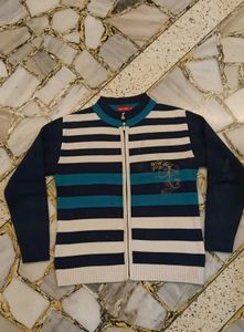Striped Zip-Up Sweater