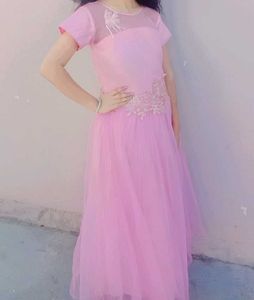 Pink Net Party Gown