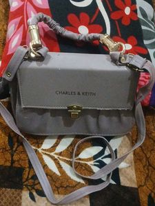 Charles & Keith Grey Shoulder Bag