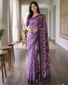 ｡⁠*⁠♡ elegant purple Saree⁠｡⁠*⁠♡💜