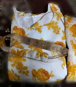 Elegant Yellow Floral Ethnic Gown