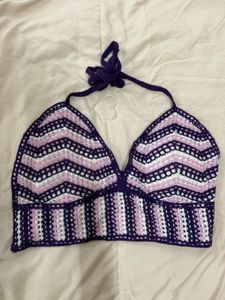 Crochet Halter Bikini Top