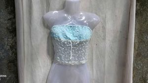 19279. Sheer Floral Lace Tube Top