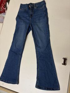 Flared Blue Denim Jeans