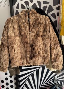 Fuzzy Brown Cropped Jacket
