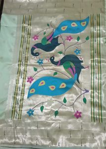 New Elegant Pastel Green Silk Blend Saree