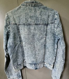 Edgy Acid Wash Denim Jacket with Studs