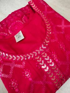 New Beautiful Pink Sequined Kurta set