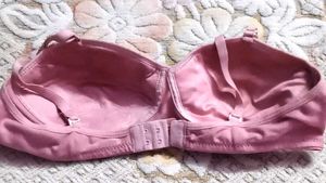 Comfortable Pink Lace Trim Bra