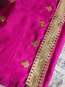 Vibrant Pink Embroidered Saree