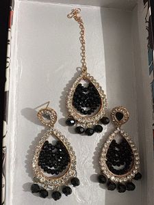 Elegant Black &amp; Gold Jewelry Set