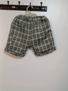 Checked Shorts with Yellow Accent
