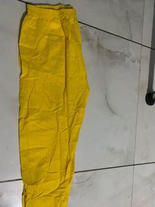 Vibrant Yellow Striped Kurta set