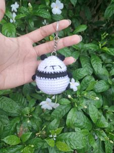 Cute Crochet Panda Keychain