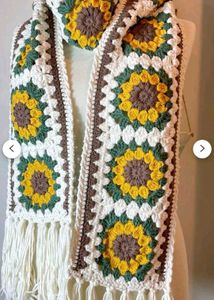 Handmade Crochet Sunflower Scarf