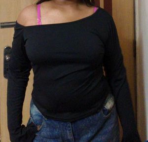 Black One shoulder Top