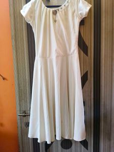 Elegant White Fit &amp; Flare Dress