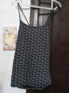 Black & White All-Over Logo Top