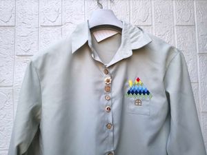 Korean Premium Cute Embroidered Button-Up Shirt