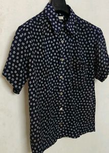 Men's Short Sleeve Printed Transparent Shirt
