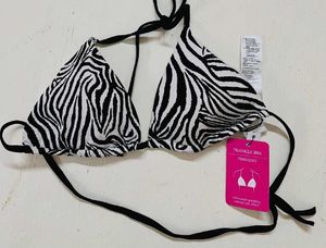 Zebra Print Triangle Bikini Top
