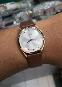 Elegant Omega Watch with Brown Strap
