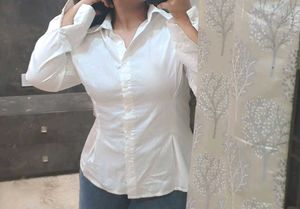 Chic White Button-Up Shirt