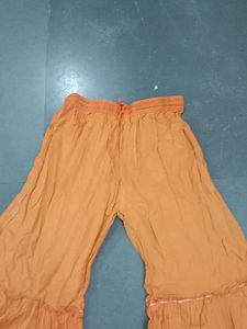 Embroidered Black Tunic &amp; Orange Pants