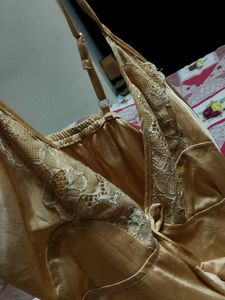 Satin Nightie with Lace Detail