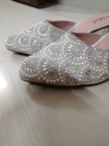 Embellished Pearl &amp; Crystal Mules