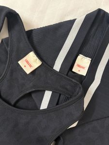 Black Leopard Print Activewear Set